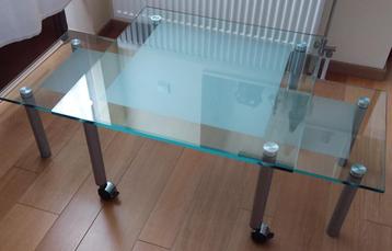 Salontafel in 2 stapelbare stukken, 12 mm gehard glas beschikbaar voor biedingen