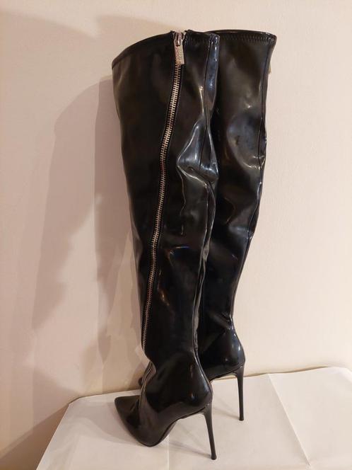 272C* Steve Madden sexy cuissardes noires vinyle (38), Vêtements | Femmes, Chaussures, Neuf, Bottes hautes, Noir, Envoi