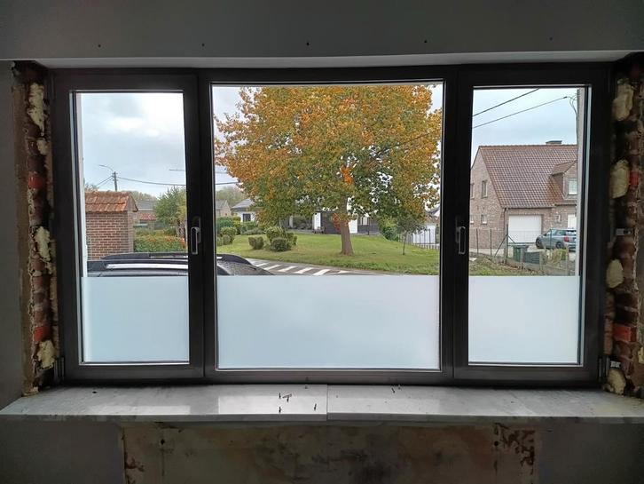 Raam l:256.5cm h:148.5 dubbele beglazing hoog rendement., Doe-het-zelf en Bouw, Raamkozijnen en Schuifdeuren, Zo goed als nieuw