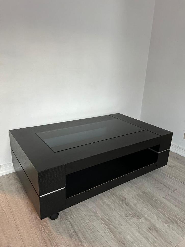 Tv-tafel - Woonkamertafel - Eettafel, Huis en Inrichting, Tafels | Salontafels, Gebruikt, Eikenhout, Glas, Ophalen