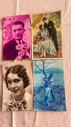 Oude postkaarten jonge dames en koppeltjes, Verzamelen, Foto's en Prenten, Ophalen of Verzenden, Voor 1940, Gebruikt, Foto