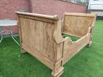 Lit bateau ancien avec roulettes de bois 106×182, Ophalen