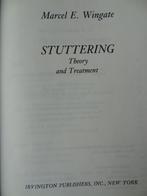 Stuttering / Marcel E. Wingate, Livres, Psychologie, Marcel E. Wingate, Comme neuf, Autres sujets/thèmes, Enlèvement