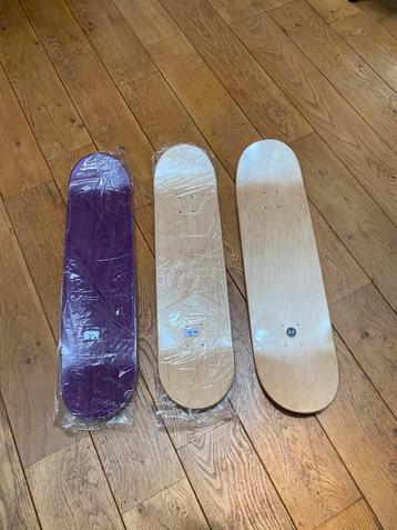3 blanco skateboard decks - nog in verpakking.