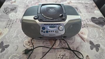 PHILIPS draagbare radio CD cassette MP3 speler ALLES WERKT, Enlèvement, Utilisé, Radio, Avec lecteur de CD