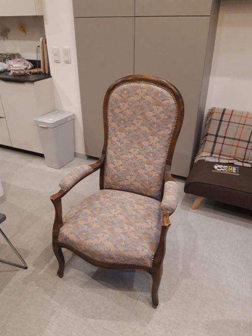 Fauteuil Voltaire, Huis en Inrichting, Fauteuils, Zo goed als nieuw, Hout, Metaal, Stof, 50 tot 75 cm, 75 tot 100 cm, Ophalen