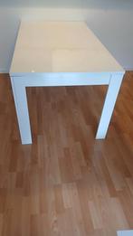 Witte tafel, hoogglans wit. Enkele kleine gebruikssporen., Huis en Inrichting, Ophalen, Gebruikt
