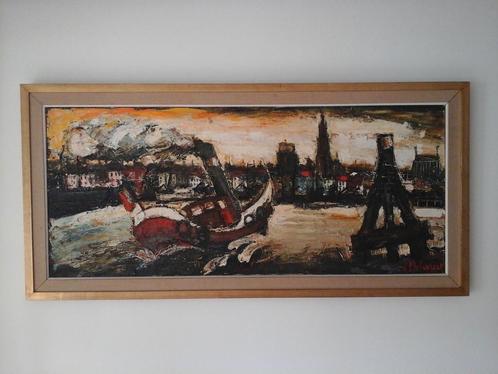 MOOI OUD OLIE VERF SCHILDERIJ OP DOEK  ,GESIGNEERD J DELVAUX, Antiquités & Art, Art | Peinture | Classique, Enlèvement