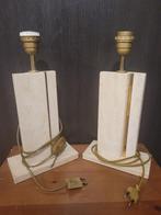 Camille Breesch vintage design travertijn lamp duo, Ophalen of Verzenden