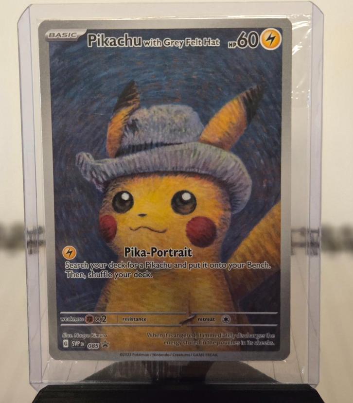 Pikachu Van Gogh Museum – White/Grey Felt Head – Geseald!, Hobby en Vrije tijd, Verzamelkaartspellen | Pokémon, Nieuw, Losse kaart