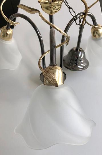 Vintage kroonluchter / luster met 3 lampjes beschikbaar voor biedingen