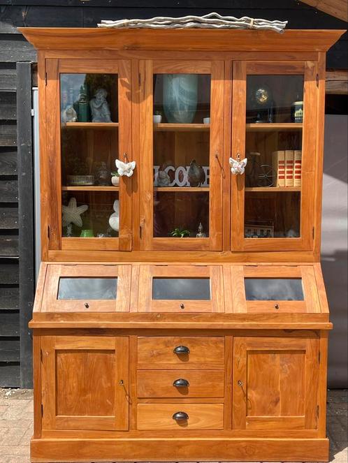 Teak Buffetkast Vitrinekast apothekerskast., Huis en Inrichting, Kasten | Buffetkasten, Nieuw, 150 tot 200 cm, 150 tot 200 cm