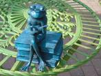 statue grenouille a lunettes assise sur livres en bronze, Jardin & Terrasse, Enlèvement ou Envoi, Neuf