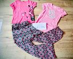 Set broek + 2 tshirts draagmaat 128 – 134, Kinderen en Baby's, Kinderkleding | Maat 128, Ophalen of Verzenden, Gebruikt, Meisje