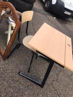 Oude schoolbank met stoel, Antiek en Kunst, Ophalen