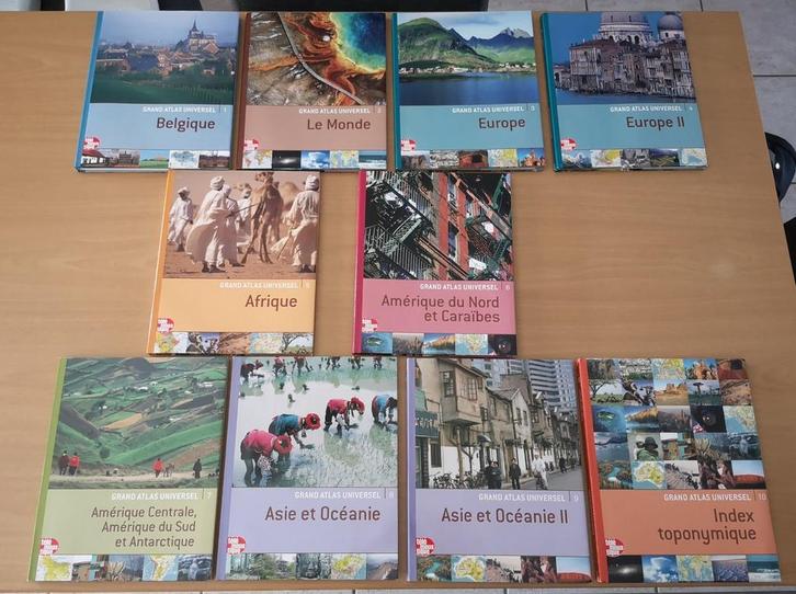 Grand Atlas universel en 10 volumes, Boeken, Atlassen en Landkaarten, Zo goed als nieuw, België, Ophalen of Verzenden
