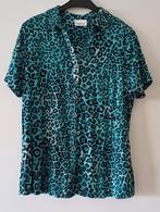 turkoois blauw tshirt met knopen (golfje), Blauw, Maat 42/44 (L), Ophalen of Verzenden, Korte mouw