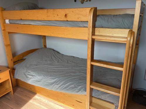 Chambre en pin, Huis en Inrichting, Slaapkamer | Stapelbedden en Hoogslapers, Gebruikt, Stapelbed, 90 cm, 200 cm, Tweepersoons