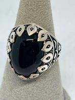 Zilveren Ring met Onyx – 925 Zilver, Maat 21, Handtassen en Accessoires, Ringen, Overige kleuren, 20 of groter, Nieuw, Ophalen of Verzenden