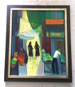Markthal met figuren - André Duret (geb. 1921), Antiek en Kunst, Kunst | Schilderijen | Klassiek, Ophalen of Verzenden