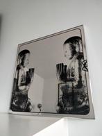 1980s vintage design Boeddha spiegel Deknudt Belgium, Ophalen, Gebruikt, Vierkant, Minder dan 100 cm