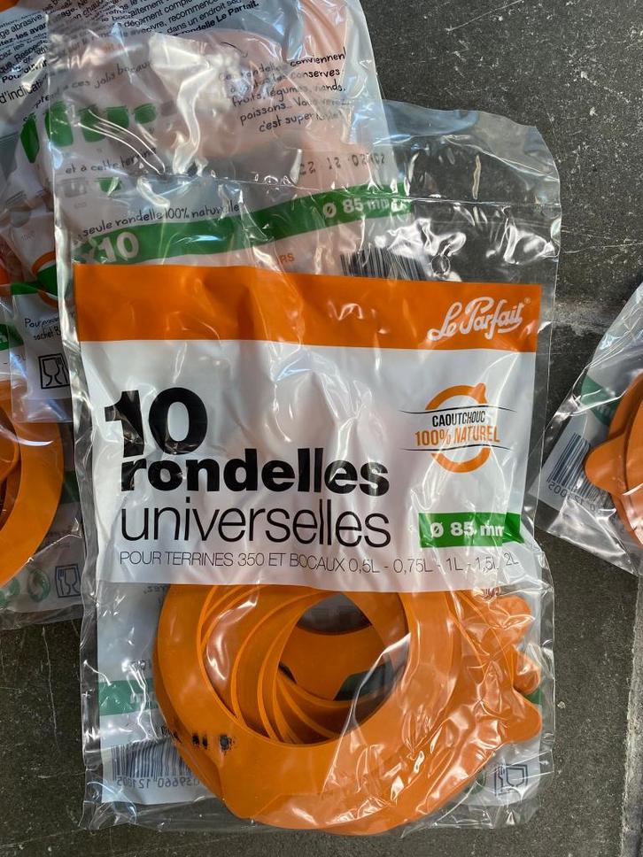 Paquet de 10 joints pour bocaux Le Parfait diam 85mm neufs, Huis en Inrichting, Keuken | Servies, Nieuw, Ophalen