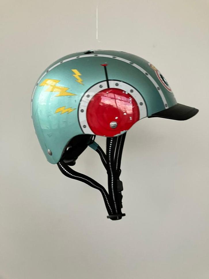 Nutcase - Fietshelm/Skatehelm Little Nutty Tin Robot XS, Fietsen en Brommers, Fietsaccessoires | Fietshelmen, Gebruikt, Jongen