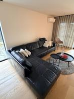 lederen salon, Huis en Inrichting, Zetels | Zetels, Ophalen, Gebruikt, 125 tot 150 cm, Hoekbank