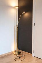 Messingkleurige vloerlamp, Huis en Inrichting, Lampen | Vloerlampen, Ophalen of Verzenden, Gebruikt