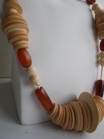 Prachtige boho houten halsketting, Ophalen of Verzenden, Zo goed als nieuw