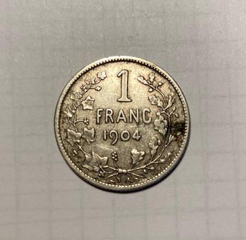 1 Franc 1904 FR België Leopold II Zilver