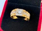 Prachtige Rolex ring 18 karaat goud met natuurlijke diamant!, 20 of groter, Ophalen of Verzenden, Met edelsteen, Goud