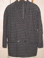 Halflange Jacquard - jas geruit - mt 42 - vintage, Ophalen of Verzenden, Gedragen, Maat 42/44 (L), Zwart