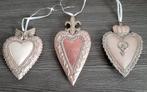 Kerstdecoratie : set van 3 grote harten - hangdecoratie, Diversen, Kerst, Ophalen of Verzenden, Nieuw