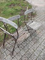 vintage 3 tuin stoelen antiek ijzer klapstoelen, Tuin en Terras, Tuinstoelen, Ophalen, Gebruikt, Metaal