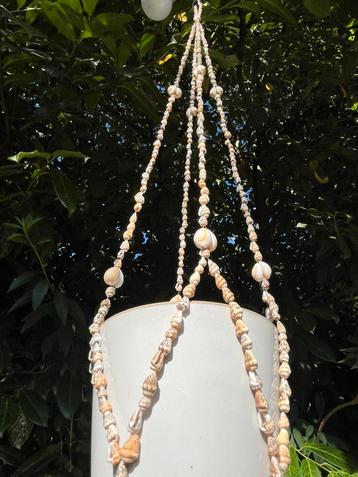 Vintage plantenhanger 60’s Boho stijl met echte schelpen. beschikbaar voor biedingen