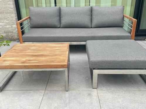 Tuin Teak Loungeset Hawaii in goede  in geode staat, Tuin en Terras, Tuinsets en Loungesets, Gebruikt, Loungeset, Hout, 3 zitplaatsen