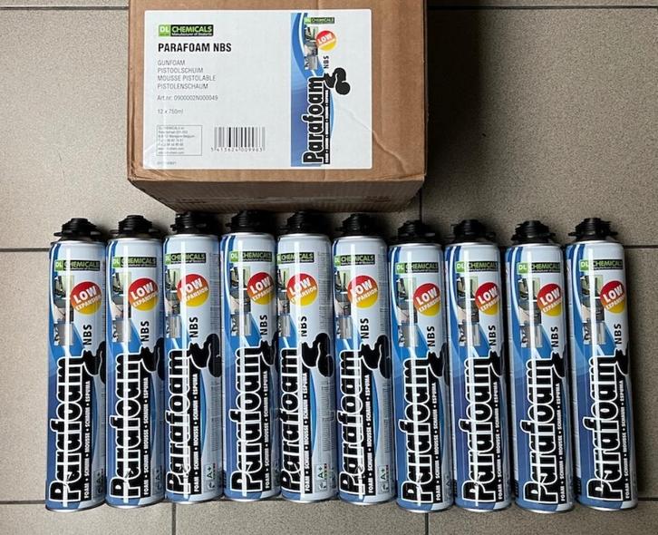 PUR isolatieschuim, 6 spuitbussen Parafoam pistoolschuim, Doe-het-zelf en Bouw, Isolatie en Afdichting, Nieuw, Vloerisolatie, Muurisolatie