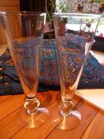 Set van 2 champagneglazen (hartvormige voet) hoogte 20 cm, Ophalen of Verzenden