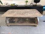 Franse eike bewerkte salontafel, Huis en Inrichting, Tafels | Salontafels, Ophalen, Gebruikt, 100 tot 150 cm, 50 tot 75 cm