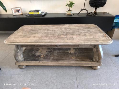 Franse eike bewerkte salontafel, Huis en Inrichting, Tafels | Salontafels, Gebruikt, 50 tot 75 cm, 50 tot 100 cm, 100 tot 150 cm