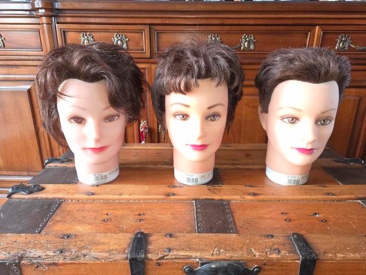 Drie realistische mannequinhoofden – professioneel, Hobby en Vrije tijd, Cursusmateriaal, Ophalen of Verzenden