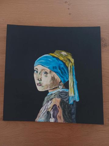 moderne interpretatie van schilderij Meisje met de parel beschikbaar voor biedingen