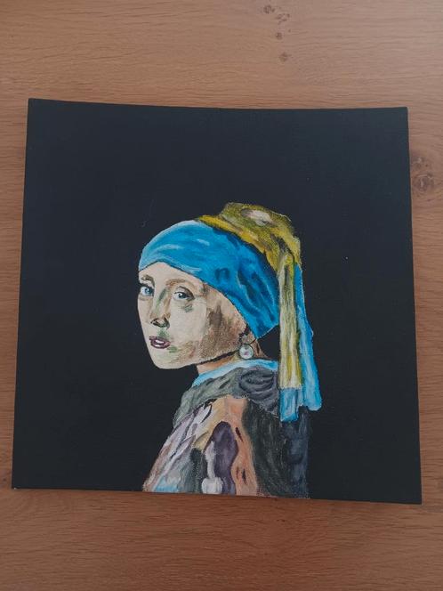moderne interpretatie van schilderij Meisje met de parel, Antiek en Kunst, Kunst | Schilderijen | Modern, Ophalen of Verzenden
