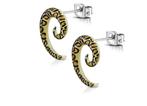 Boucles d'oreilles acier imprimé serpent spirale acrylique, Bijoux, Sacs & Beauté, Boucles d'oreilles, Enlèvement ou Envoi, Neuf