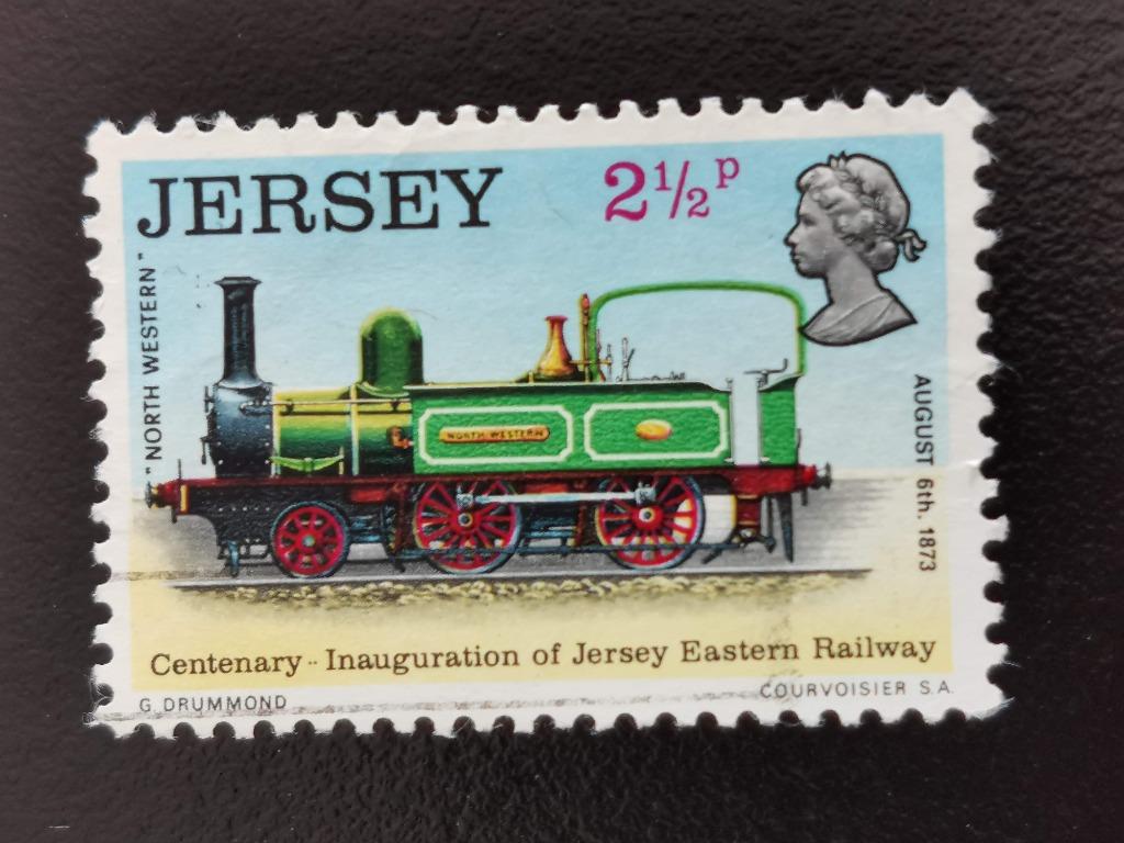 Jersey 1973 - train, locomotive, Enlèvement ou Envoi, Affranchi