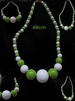 Ketting appelgroen 48cm tweedehands, Handtassen en Accessoires, Kettingen, Verzenden, Zo goed als nieuw, Groen, Overige materialen
