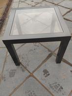 Bijzettafel met glas, Huis en Inrichting, 45 tot 60 cm, Overige materialen, Minder dan 55 cm, Vierkant