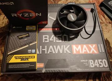 AM4 moederbord cpu ram combo, DDR4, Comme neuf, Enlèvement, Socket AM4