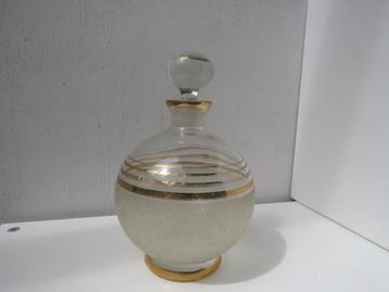Carafe Vintage Boho Decanter Gold Lines, Enlèvement ou Envoi
